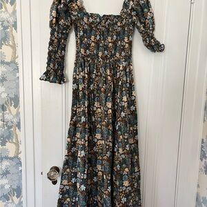 Doen Bijou Bleu Arbor Floral Smocked Dress
